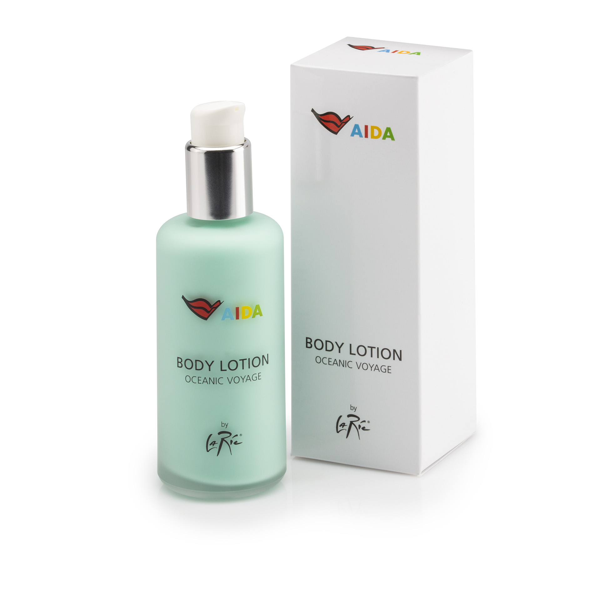 Bodylotion 'Oceanic Voyage' in weißem Flakon mit silbernem Verschluss, 150 ml – AIDA Spa Produkt